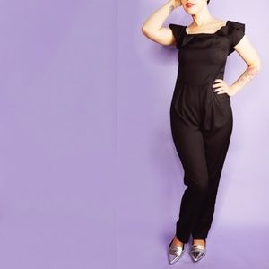 Mustard Seed Pants - Ruffle Shoulder Black Jumpsuit Mustard Seed Pants - Ruffle Shoulder Black Jumpsuit